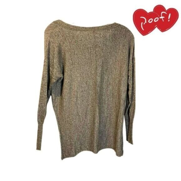 Poof! Women's Crewneck Sweatshirt Hi-Low Tunic Pullover Sweater Marled - Picture 3 of 7